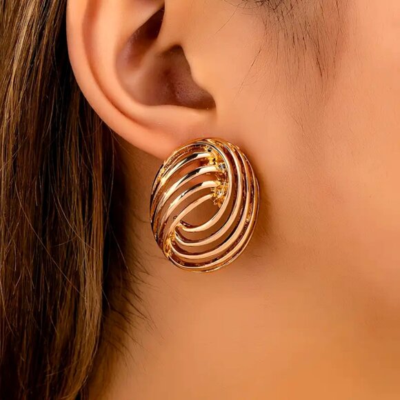 14K Gold Womens Twisted Curved Earrings Ladies New Wavy 14 Karat Silver Jewelry